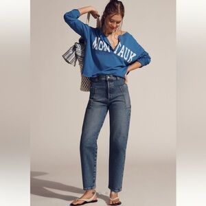 THE PHEOBE HIGH RISE PATCH POCKET BARREL LEG // EARTH CONSCIOUS